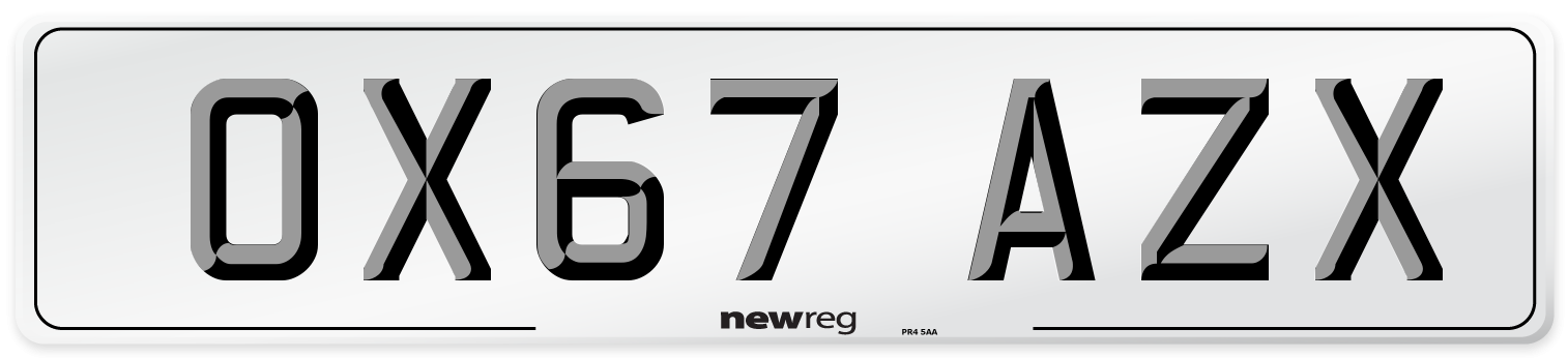 OX67 AZX Number Plate from New Reg